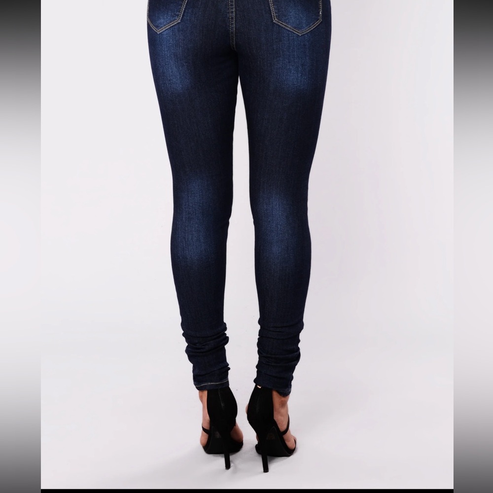 Pre-loved High Rise Skinny Jeans-Dark Blue - Picture 4 of 9